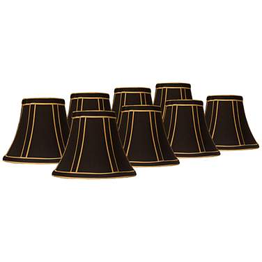 Springcrest Black with Gold Chandelier Clip Shades 3x6x5 (Clip-On) Set of 8