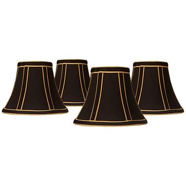 Springcrest Black with Gold Trim Clip Shades 3x6x5 (Clip-On) Set of 4
