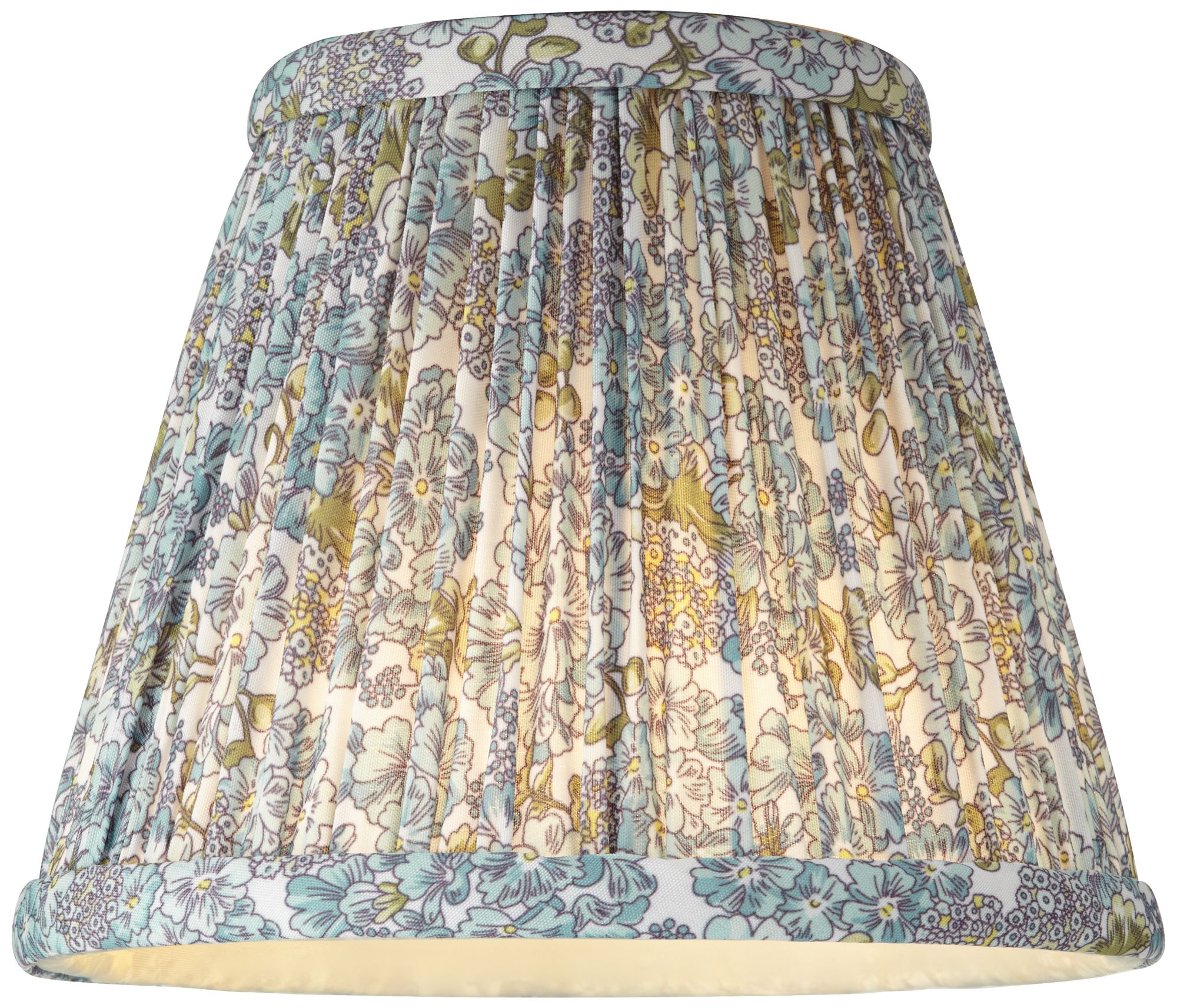 Image 5 Springcrest Blue Green Pleated Clip-On Lamp Shades 3.5x6x5 Set of 2 more views