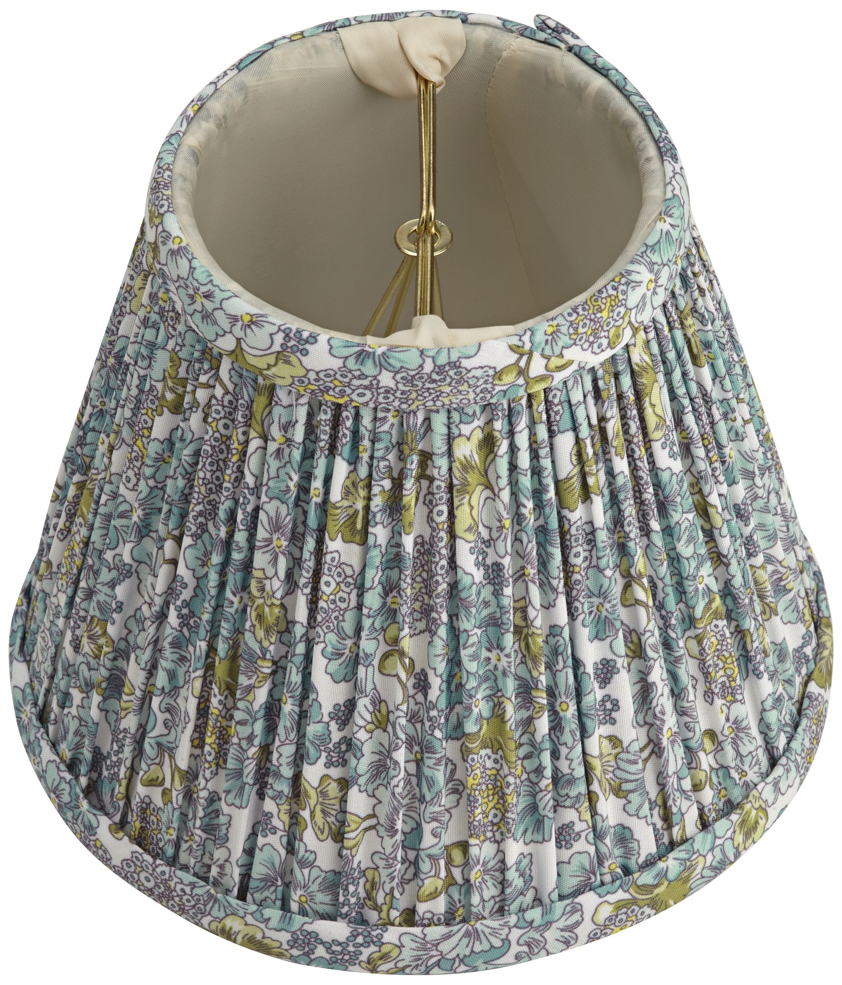 Image 6 Springcrest Blue Green Pleated Clip-On Lamp Shades 3.5x6x5 Set of 2 more views