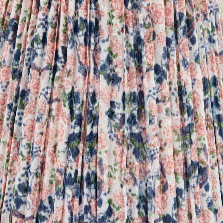 Image 2 Springcrest Blue Pink Floral Shirred Pleated Shade 4x6x5.5" (Clip-On) more views