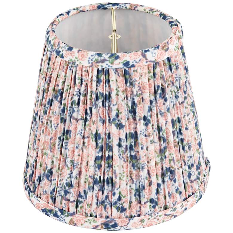 Image 5 Springcrest Blue Pink Floral Shirred Pleated Shade 4x6x5.5" (Clip-On) more views