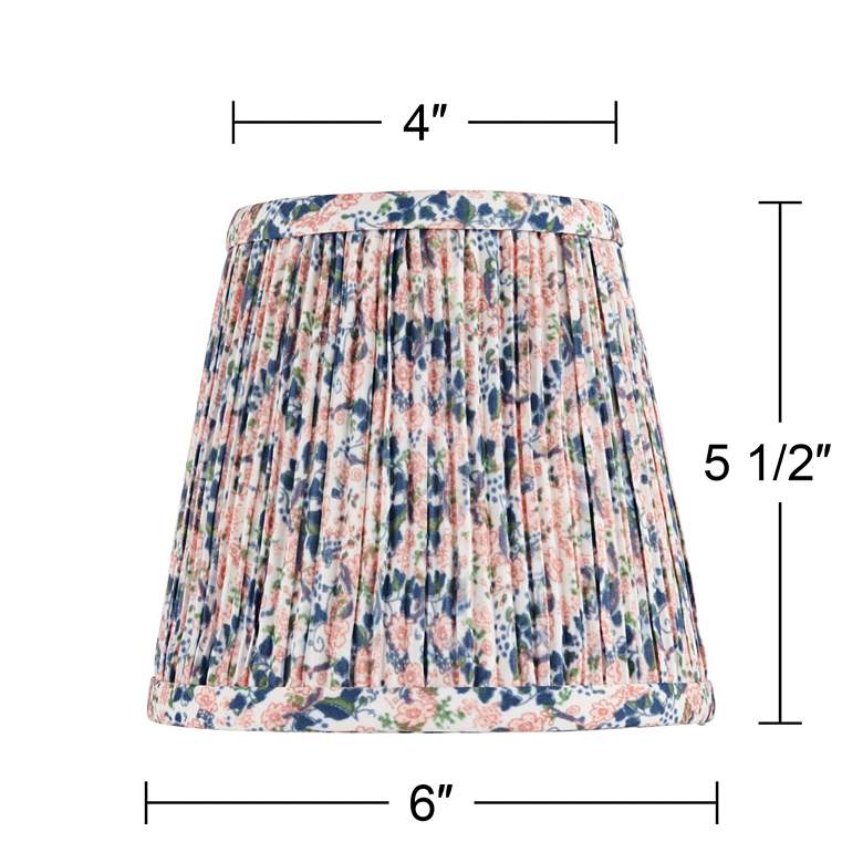 Image 7 Springcrest Blue Pink Floral Shirred Pleated Shade 4x6x5.5" (Clip-On) more views