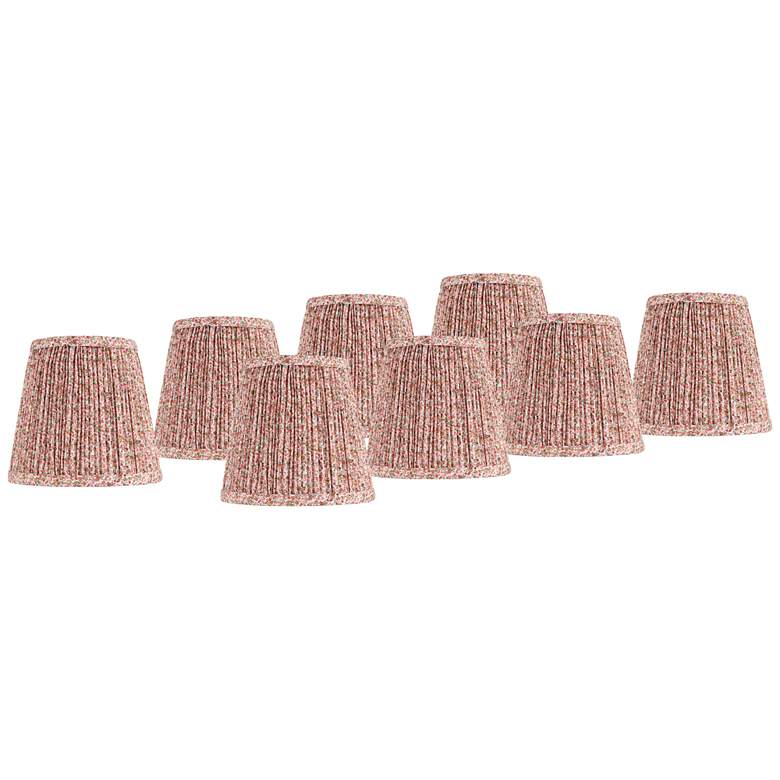 Image 1 Springcrest Blue Pink Shirred Pleat Shades Set of 8 4x6x5.5" (Clip-On)