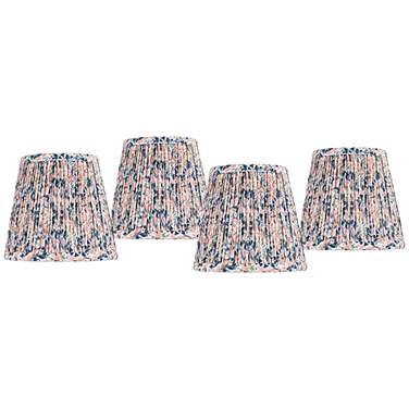 Springcrest Blue Pink Shirred Shades Set of 4 4x6x5.5" (Clip-On)