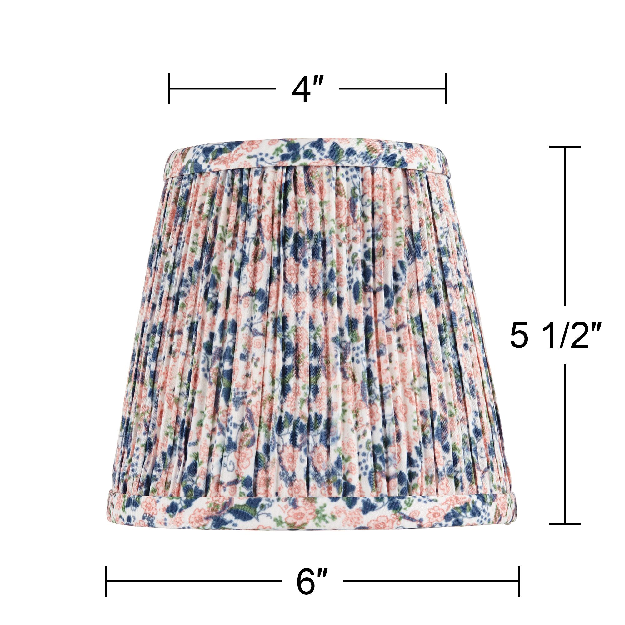 Springcrest Blue Pink Shirred Shades Set of 6 4x6x5.5" (Clip-On)