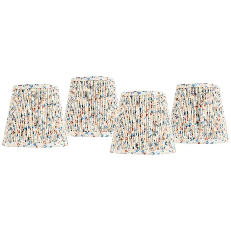 Image 1 Springcrest Blue Red Leaf Pleated Shades Set of 4 4x6x5.5" (Clip-On)