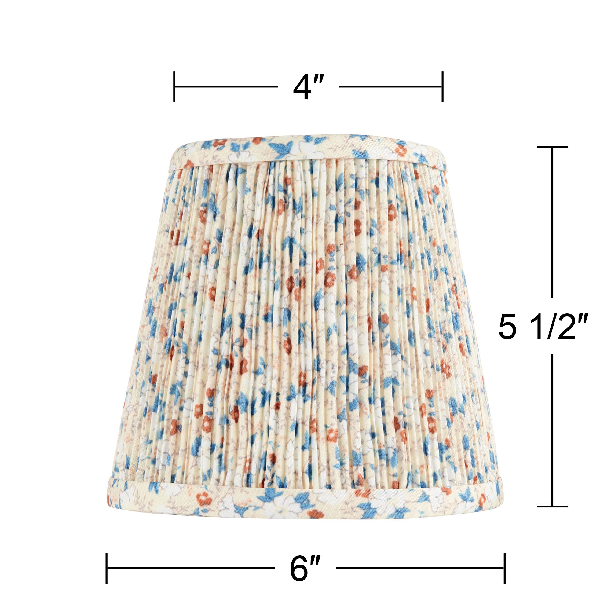 Springcrest Blue Red Leaf Pleated Shades Set of 4 4x6x5.5" (Clip-On)