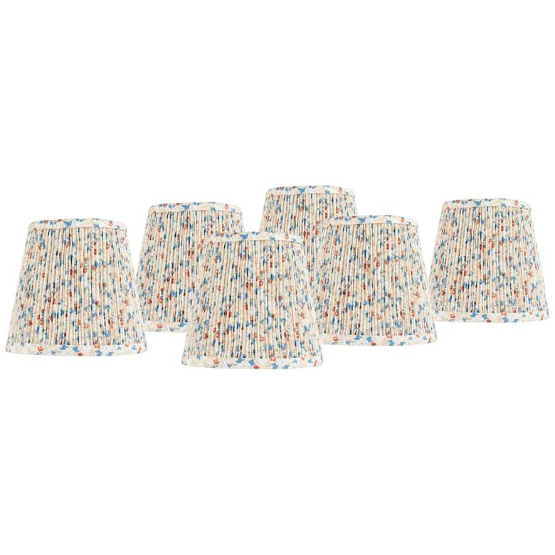 Image 1 Springcrest Blue Red Leaf Pleated Shades Set of 6 4x6x5.5" (Clip-On)
