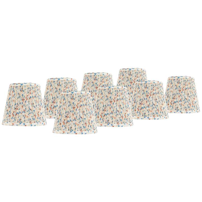 Image 1 Springcrest Blue Red Leaf Pleated Shades Set of 8 4x6x5.5" (Clip-On)