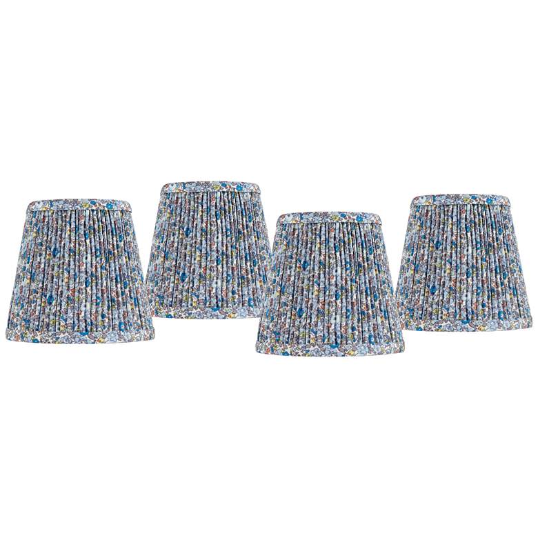 Image 1 Springcrest Blue Shirred Pleat Shades Set of 4 4x6x5.5" (Clip-On)