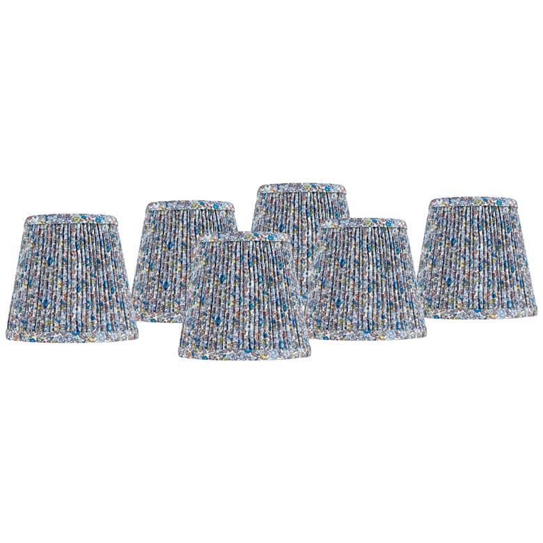 Image 1 Springcrest Blue Shirred Pleat Shades Set of 6 4x6x5.5" (Clip-On)