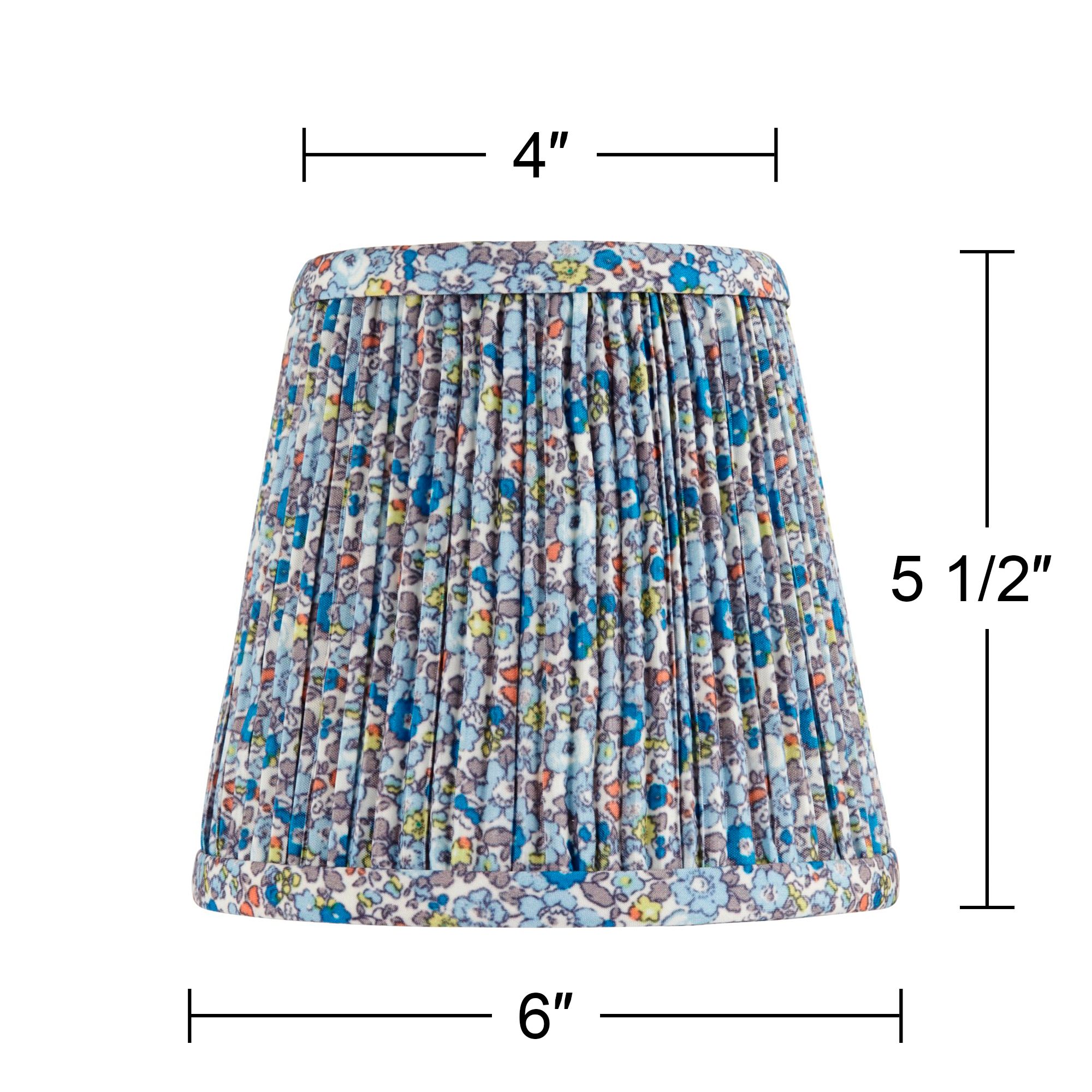 Springcrest Blue Shirred Pleat Shades Set of 6 4x6x5.5" (Clip-On)