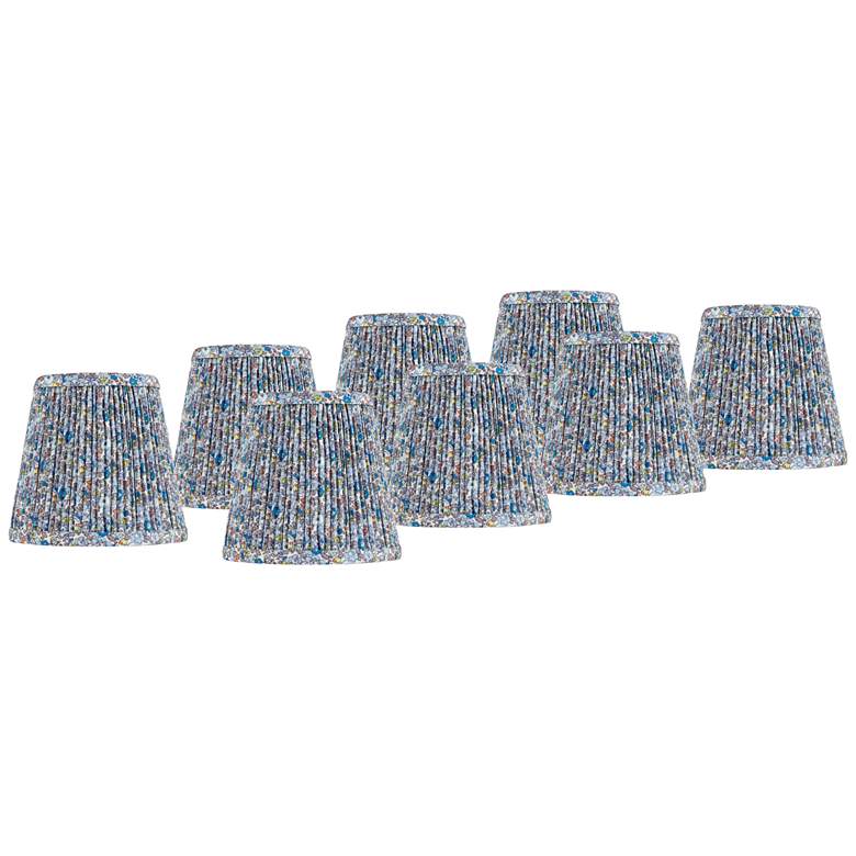 Image 1 Springcrest Blue Shirred Pleat Shades Set of 8 4x6x5.5" (Clip-On)