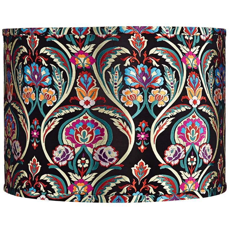 Image 1 Springcrest Bohemian Embroidered Drum Lamp Shade 15x15x11 (Spider)