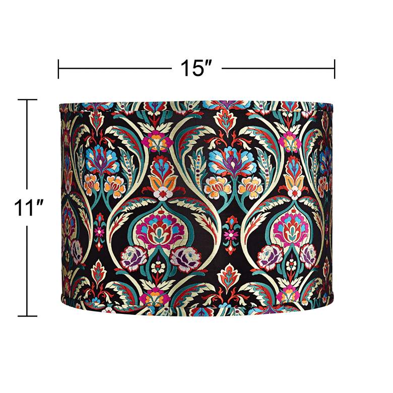 Image 5 Springcrest Bohemian Embroidered Drum Lamp Shade 15x15x11 (Spider) more views