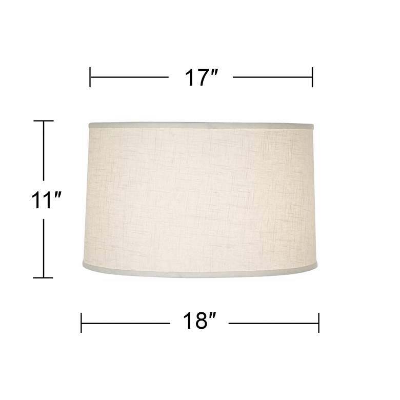 Image 2 Springcrest Bone Baltic Linen Drum Shade 17x18x11x11 (Spider) more views