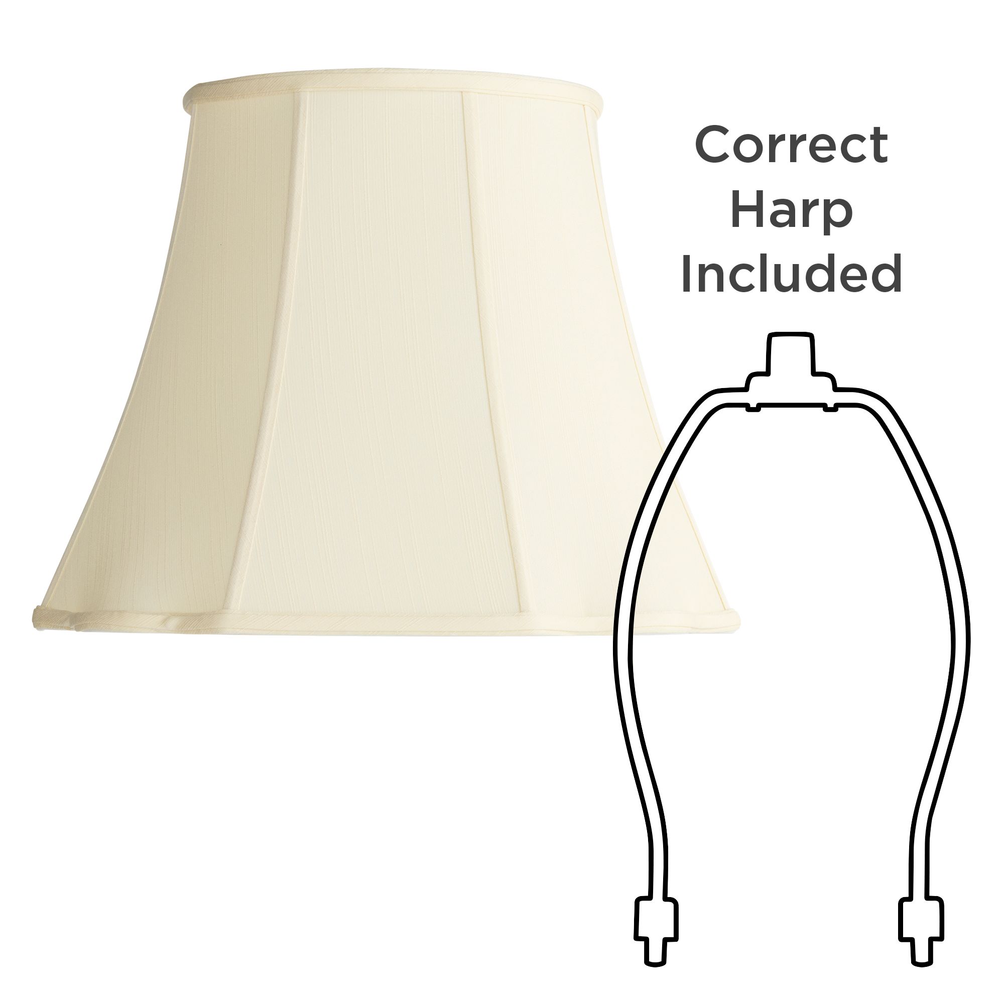 Springcrest Boyd Creme Bell Curve Cut Corner Lamp Shade 11x18x15 (Spider)