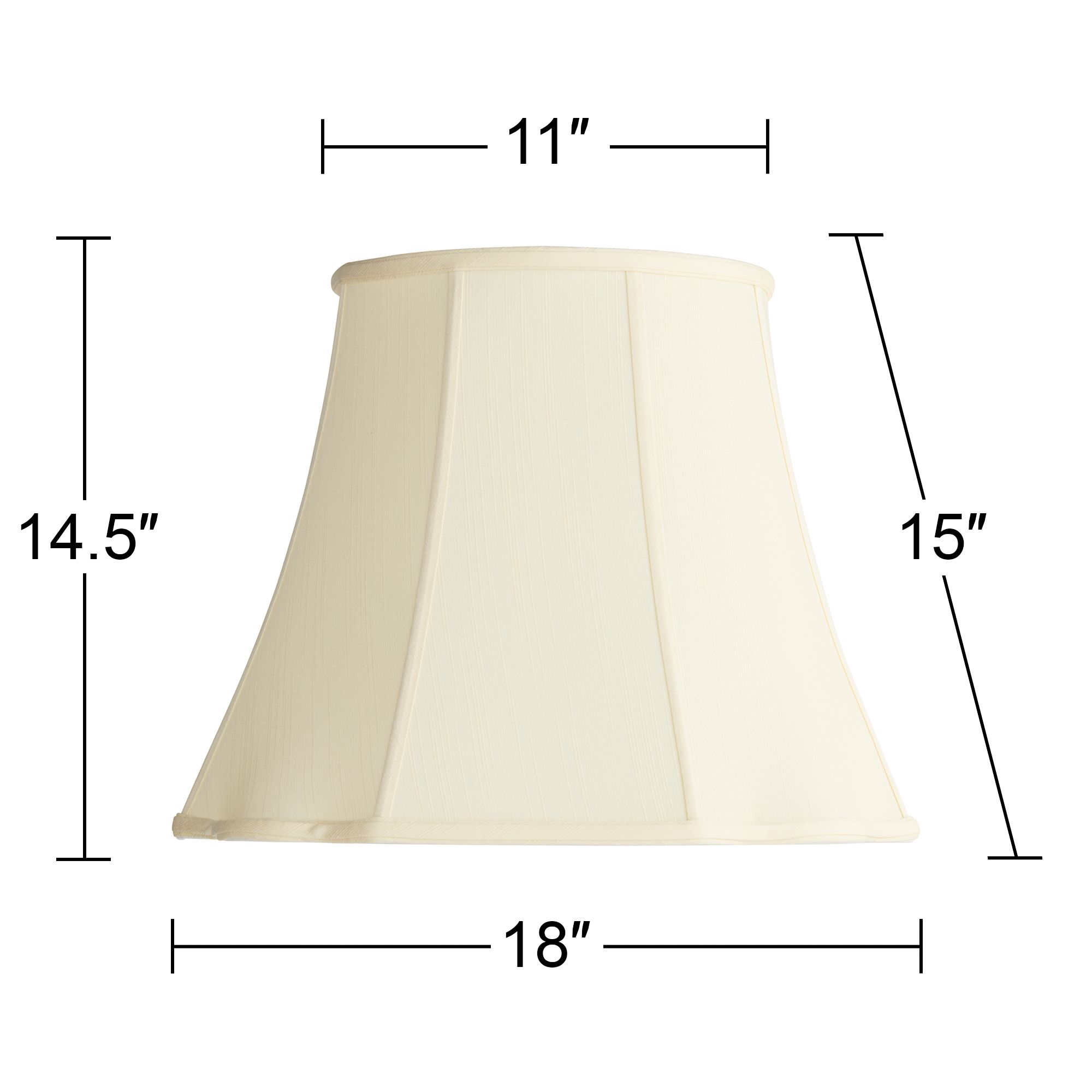 Springcrest Boyd Creme Bell Curve Cut Corner Lamp Shade 11x18x15 (Spider)