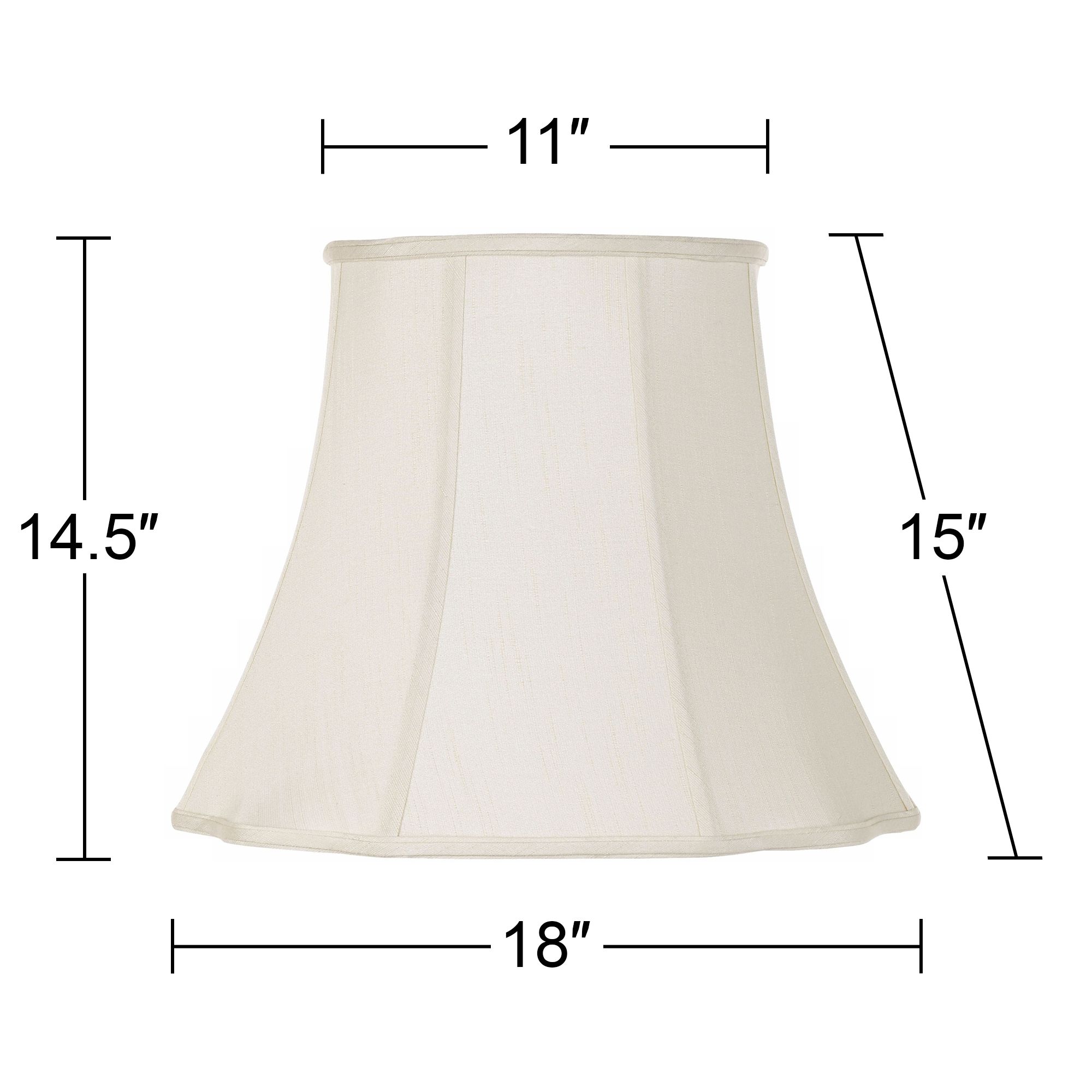 Image 5 Springcrest Boyd Creme Bell Curve Cut Corner Lamp Shade 11x18x15 (Spider) more views