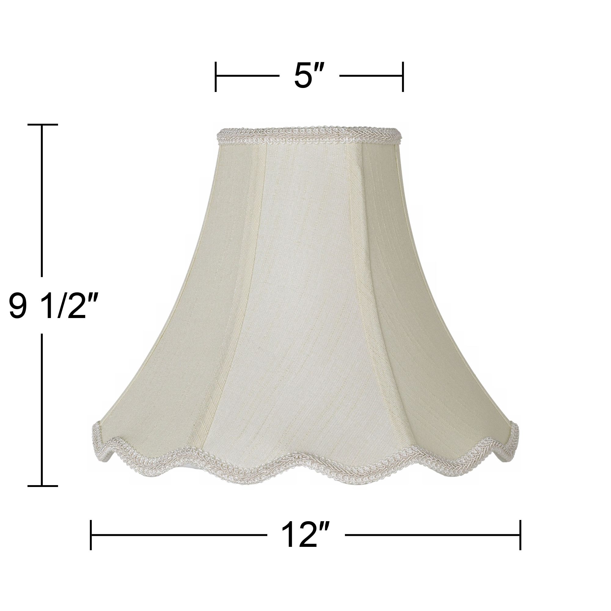 Image 5 Springcrest Carleton Creme Scallop Bell Lamp Shade 5x12x10 (Spider) more views