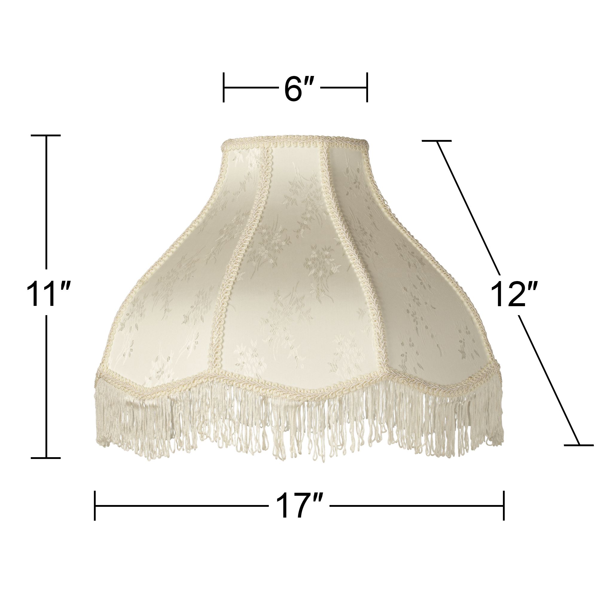 Image 5 Springcrest Carnation Floral Cream Scallop Lamp Shade 6x17x12x11 (Spider) more views