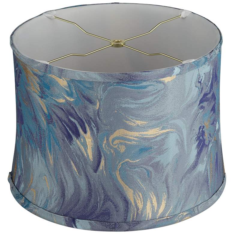 Springcrest Shade Springcrest Cece Blue Multi Swirl Softback Drum Shade 13x14x10 (Spider ...