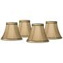 1_Springcrest Celia Tan Brown Trim Lamp Shades 3X6x5x5 (Clip-On) Set of 4