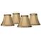 Springcrest Celia Tan Brown Trim Lamp Shades 3X6x5x5 (Clip-On) Set of 4