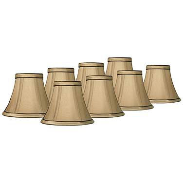 Springcrest Celia Tan Brown Trim Lamp Shades 3X6x5x5 (Clip-On) Set of 8