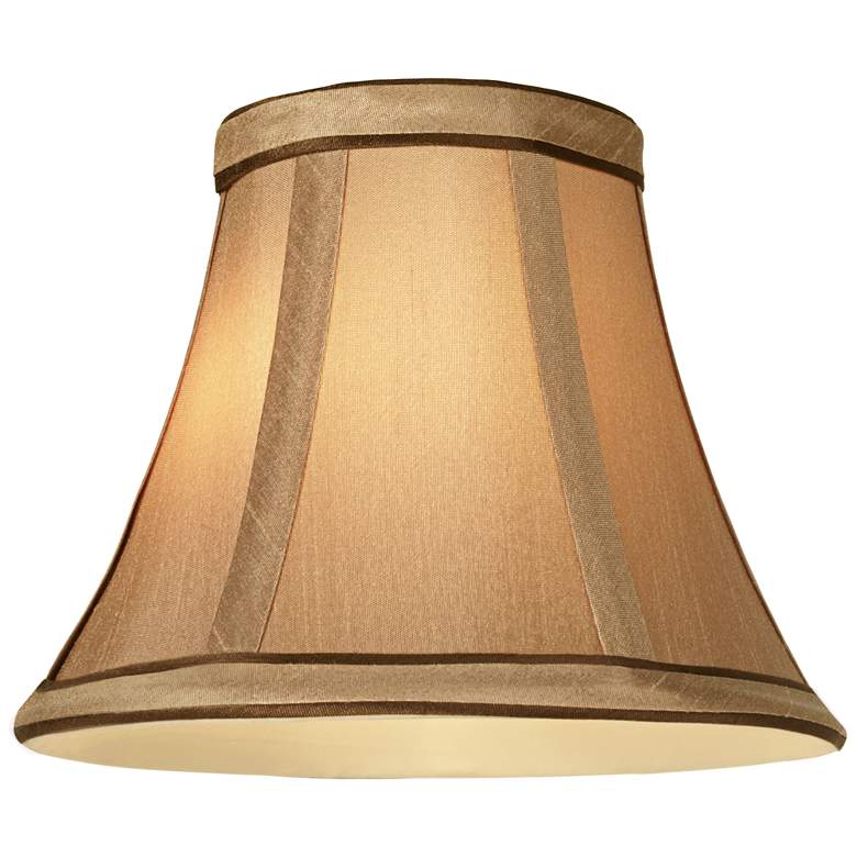 Image 4 Springcrest Celia Tan Brown Trim Lamp Shades 3X6x5x5 (Clip-On) Set of 8 more views