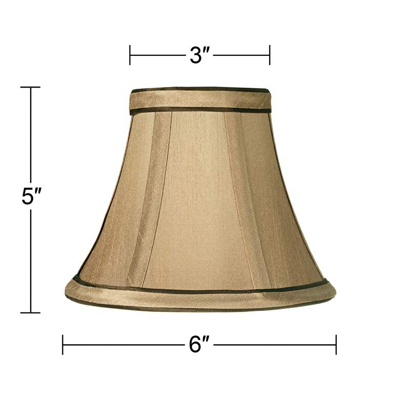 Image 6 Springcrest Celia Tan Brown Trim Lamp Shades 3X6x5x5 (Clip-On) Set of 8 more views