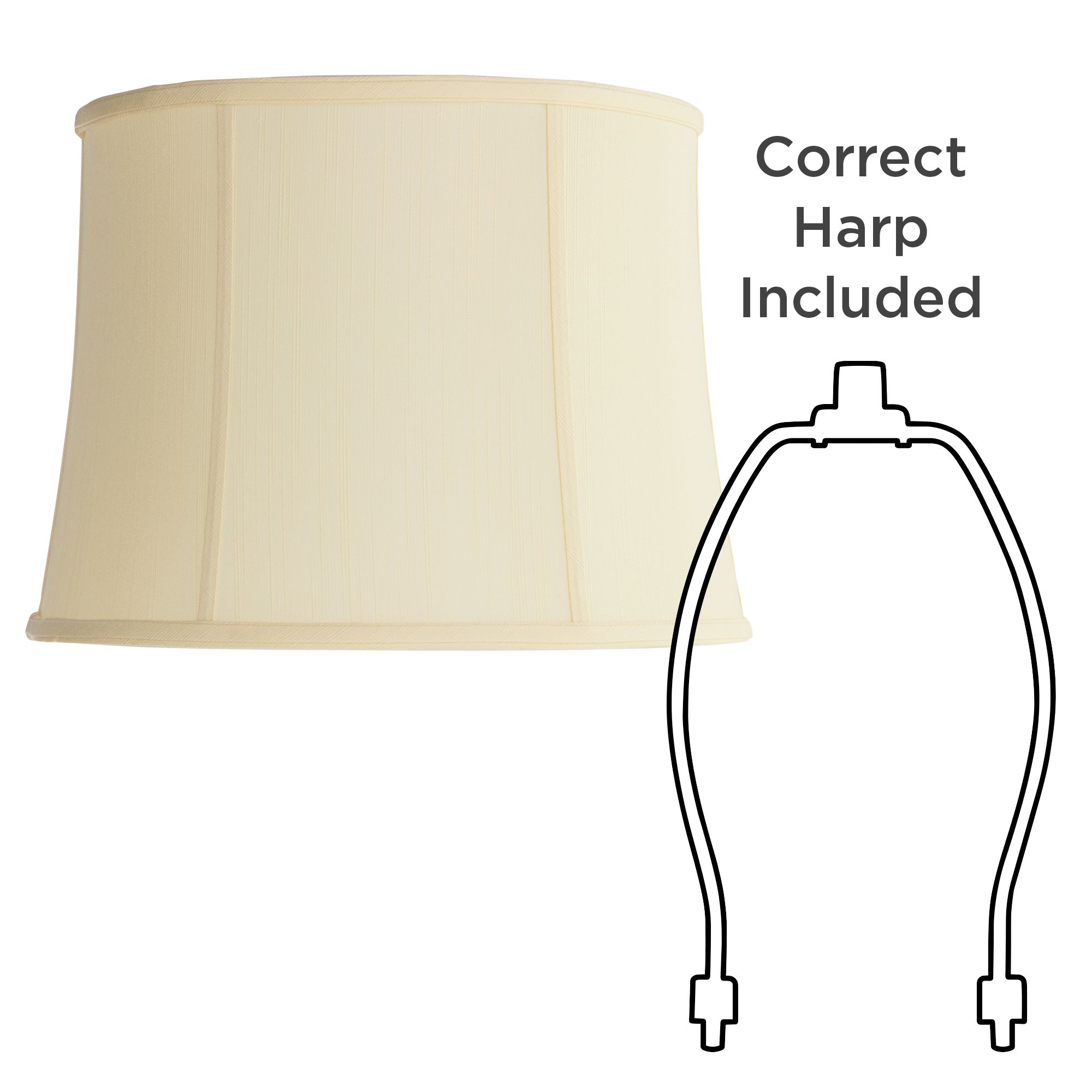 Springcrest Clair Creme Classic Faux Silk Drum Lamp Shade 14x16x12 (Spider)