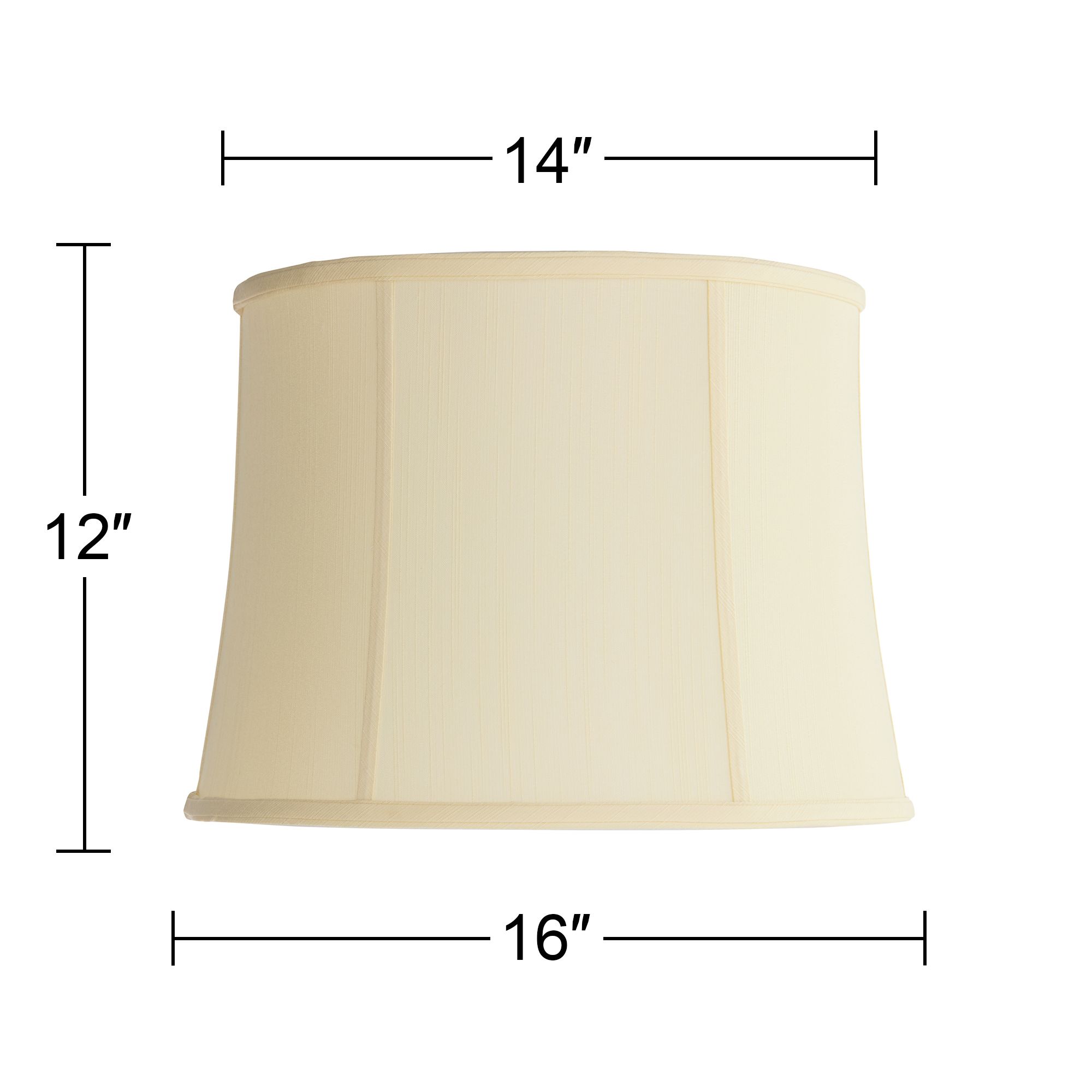 Springcrest Clair Creme Classic Faux Silk Drum Lamp Shade 14x16x12 (Spider)