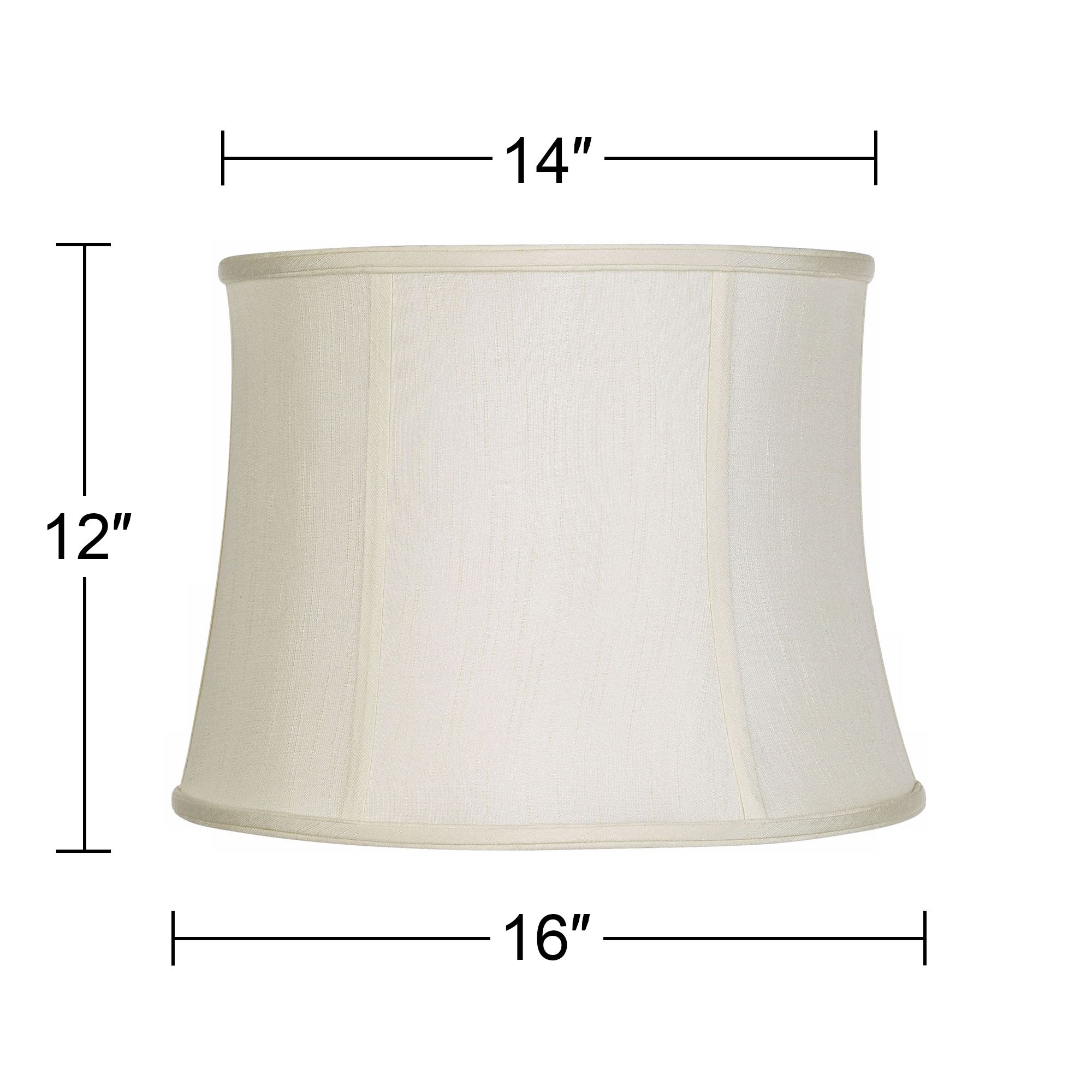 Image 5 Springcrest Clair Creme Classic Faux Silk Drum Lamp Shade 14x16x12 (Spider) more views