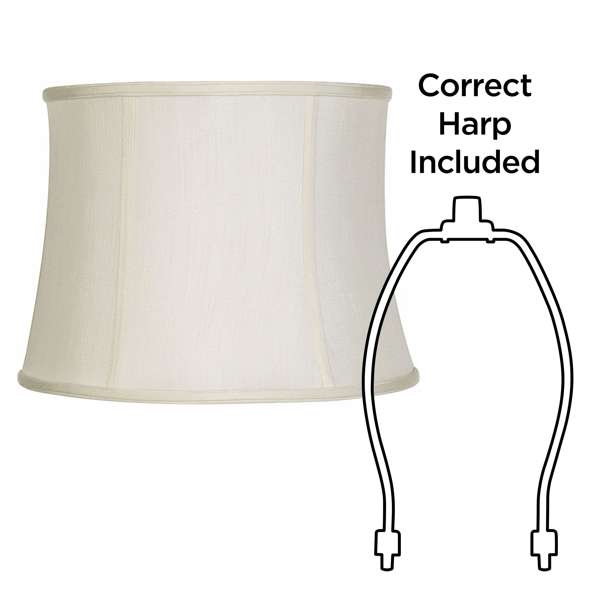 Image 6 Springcrest Clair Creme Classic Faux Silk Drum Lamp Shade 14x16x12 (Spider) more views