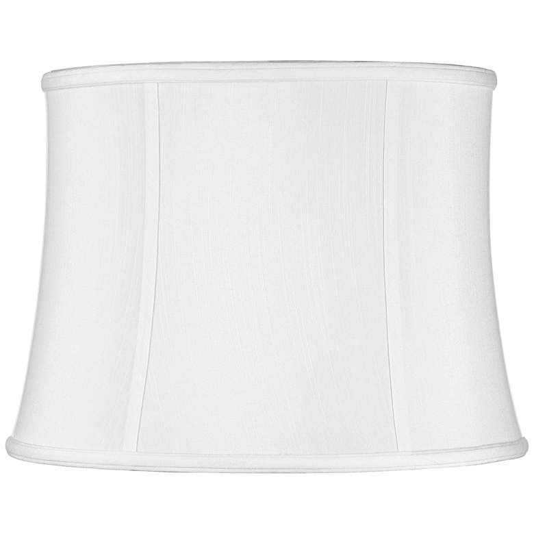 Image 2 Springcrest Clair Faux Silk White Drum Lamp Shade 14x16x12 (Spider)