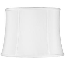 Springcrest Clair Faux Silk White Drum Lamp Shade 14x16x12 (Spider)