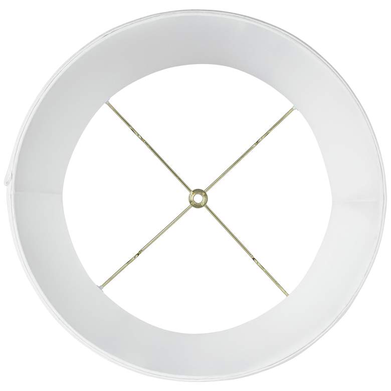 Image 4 Springcrest Clair Faux Silk White Drum Lamp Shade 14x16x12 (Spider) more views