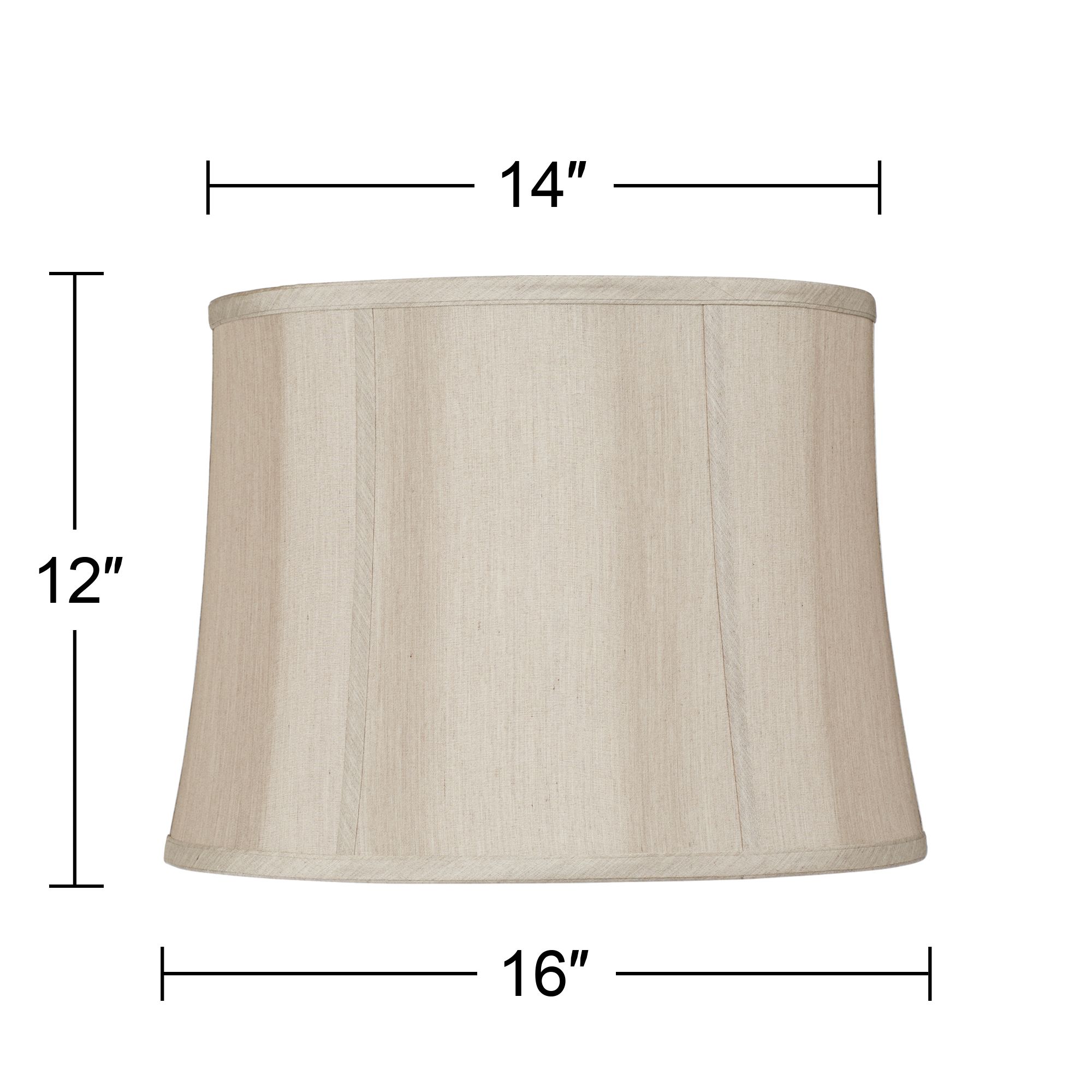 Image 6 Springcrest Clair Taupe Faux Silk Softback Drum Shade 14x16x12 (Spider) more views