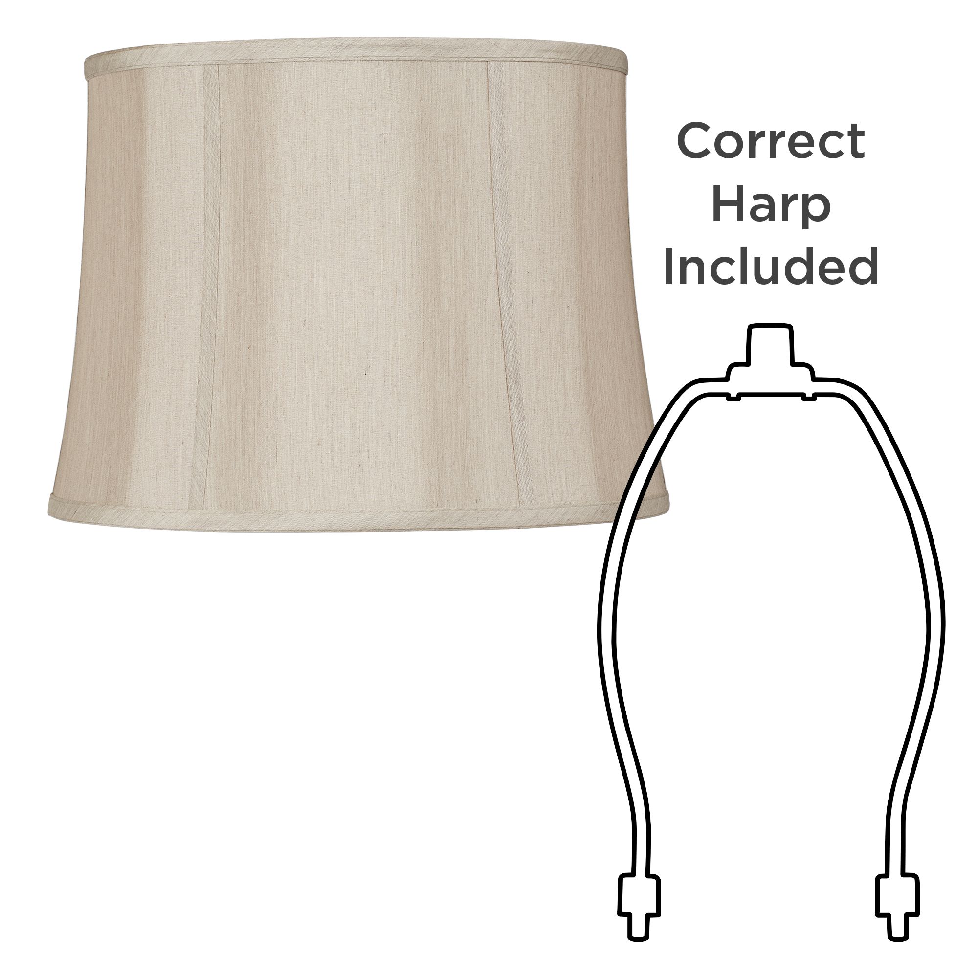 Image 7 Springcrest Clair Taupe Faux Silk Softback Drum Shade 14x16x12 (Spider) more views