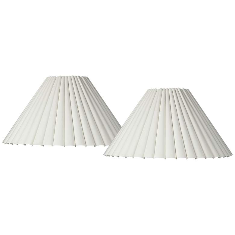 Image 1 Springcrest Collection Box Pleat Lamp Shade 7x20.5x12.5 (Spider) Set of 2