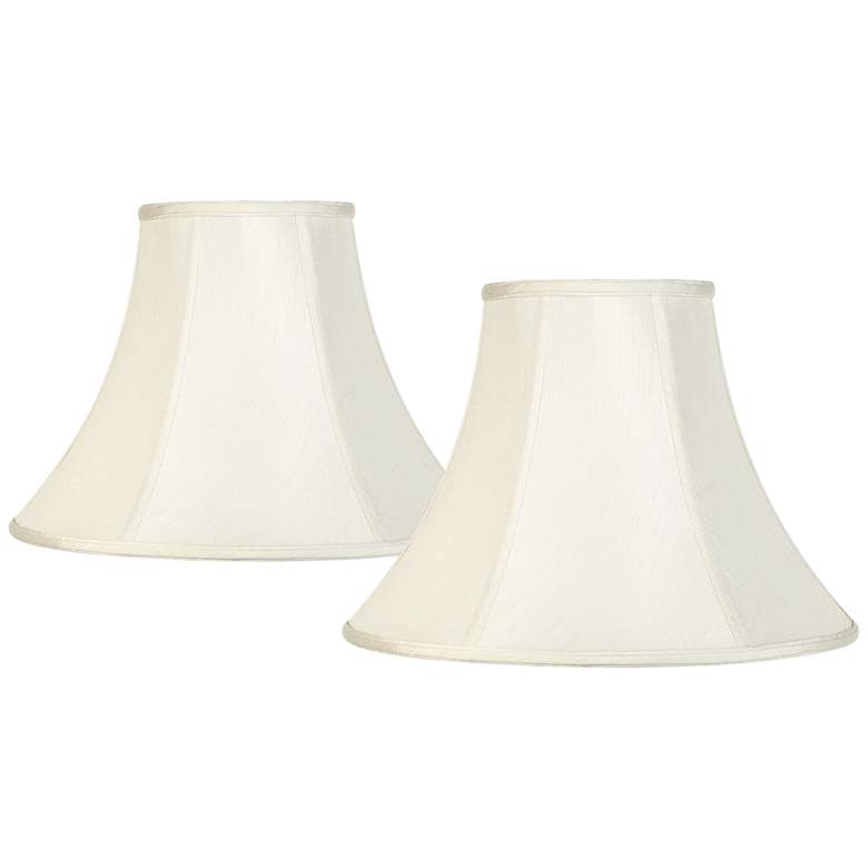 Image 1 Springcrest Collection Creme Bell Lamp Shades 7x16x12 (Spider) Set of 2