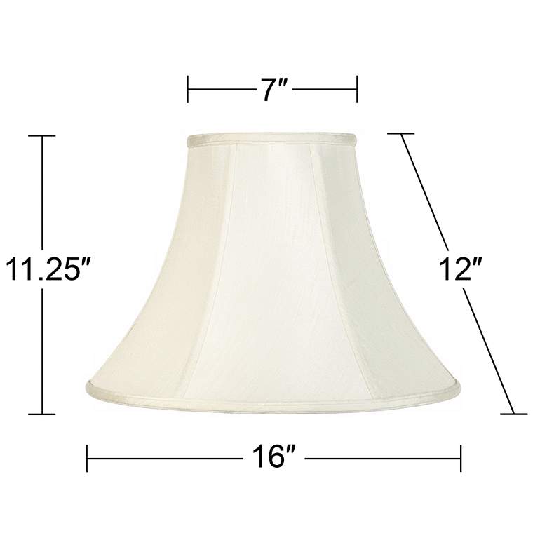 Image 5 Springcrest Collection Creme Bell Lamp Shades 7x16x12 (Spider) Set of 2 more views