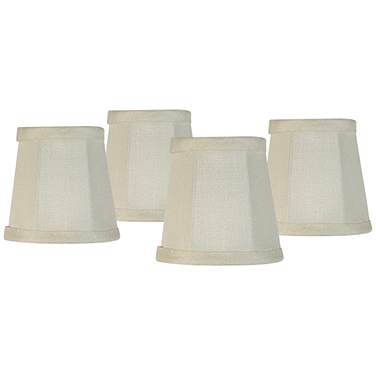 Springcrest Collection Creme Fabric Lamp Shades 3x4x4 (Clip-On) Set of 4