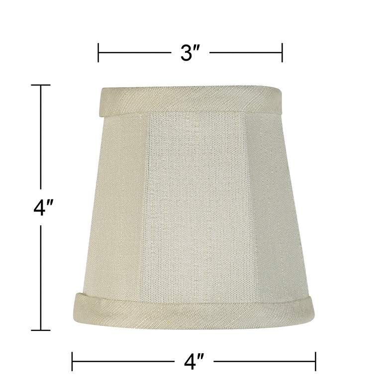 Image 7 Springcrest Collection Creme Fabric Lamp Shades 3x4x4 (Clip-On) Set of 4 more views