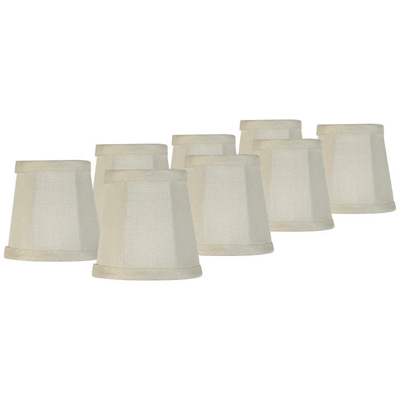 Image 1 Springcrest Collection Creme Fabric Lamp Shades 3x4x4 (Clip-On) Set of 8