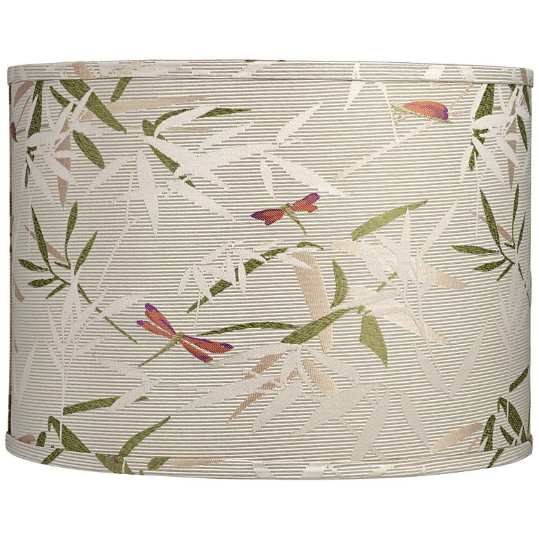 Image 1 Springcrest Collection Golden Bamboo Leaves Drum Shade 15x15x11 (Spider)
