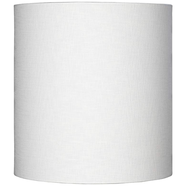 Image 1 Springcrest Collection White Tall Linen Drum Shade 14x14x15 (Spider)