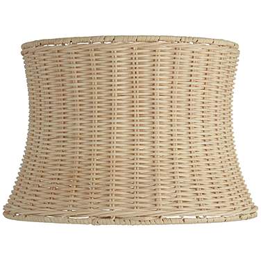 Springcrest Corset Pinched Drum Unbleached Rattan Lamp Shade 10x11.5x8